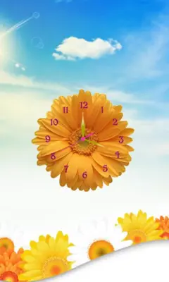 Sun Flower Clock Live Wallpaper android App screenshot 4